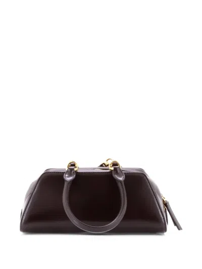 Pre-owned Givenchy Antigona East West Bag Leather Small Satchel In 褐色