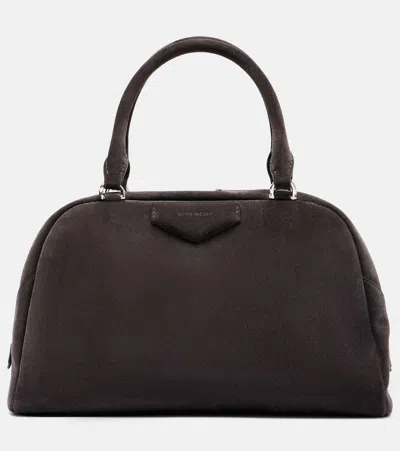 Givenchy Antigona East-west Medium Suede Tote Bag In Brown