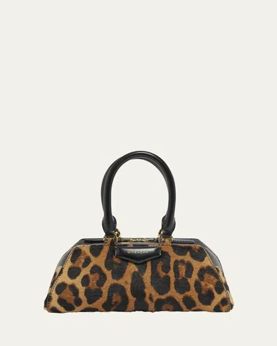 Givenchy Antigona East-west Mini Calf Hair Top-handle Bag In Brown