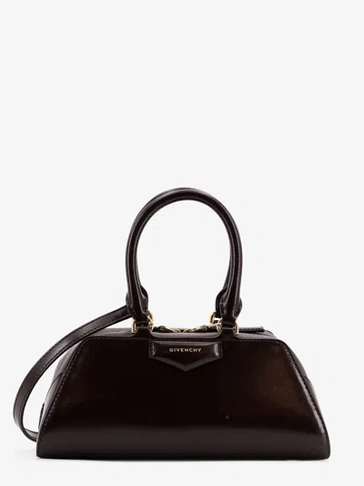 Givenchy Antigona East West Mini Leather Shoulder Bag In Brown