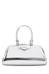 Givenchy Small Antigona East-west Laminated Leather Handbag In Silver