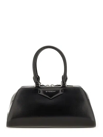 Givenchy "antigona East-west" Small Leather Box Bag In Black