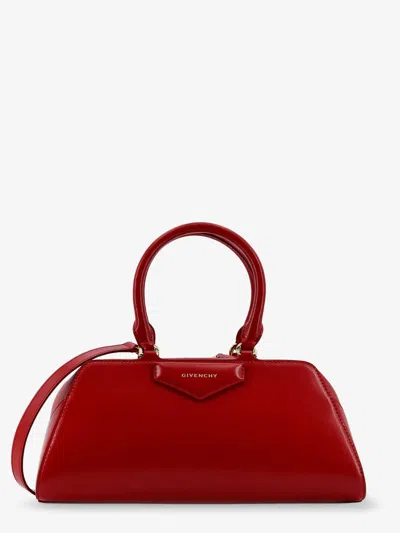 Givenchy Antigona East West Small Leather Shoulder Bag In Red