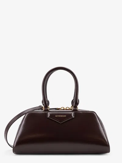 Givenchy Antigona East West Small Leather Shoulder Bag In Brown