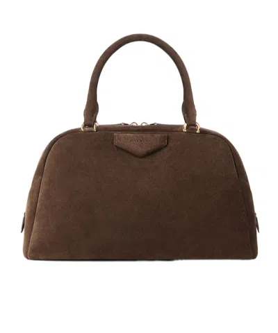 Givenchy Antigona Zip-up Tote Bag In Brown