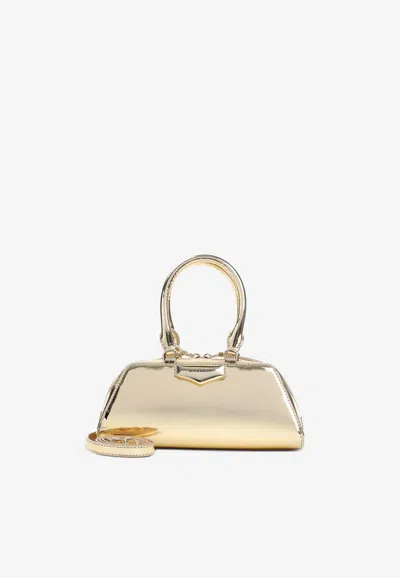 Givenchy Antigona Mini Top-handle Bag In Mirror Laminated Leather In Gold