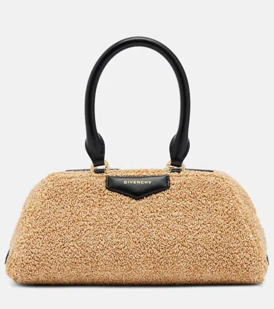 Givenchy Mini Antigona East-west Bag In Sponge Raffia In Pink