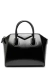 Givenchy Antigona Glossed Leather Top Handle Bag In Black