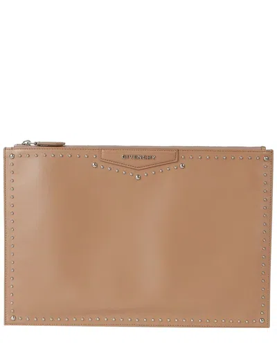 Givenchy Antigona Large Stud Clutch Bag (authentic Pre-loved) In Brown