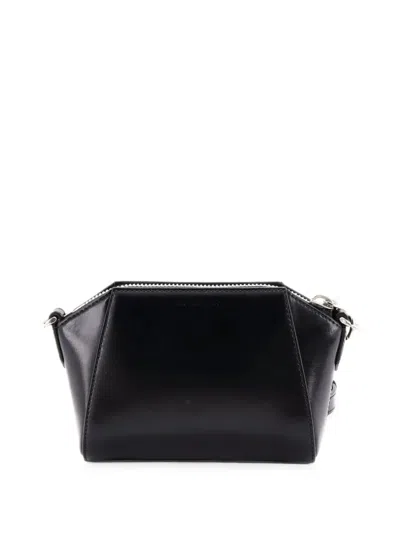 Pre-owned Givenchy Antigona Leather Nano Crossbody Bag In Black