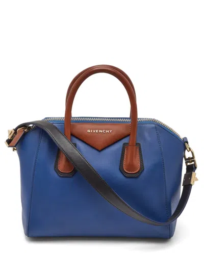 Pre-owned Givenchy Antigona Leather Satchel Bag In Blue
