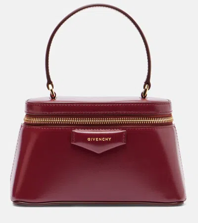 Givenchy Antigona Vanity Bag In Box Leather With Chain In Burgundy