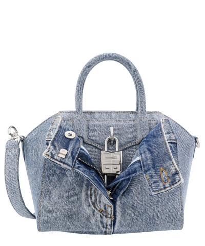 Givenchy Antigona Lock Handbag In Blue