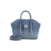 Givenchy Mini Antigona Lock Denim Top Handle Bag In Blue