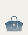 Givenchy Antigona Lock Mini Top-handle Bag In Faded Denim In Antigona Lock Mini Top Handle