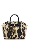 Givenchy Antigona Lock Toy Leopard Calf-hair Top Handle Bag In Leopard