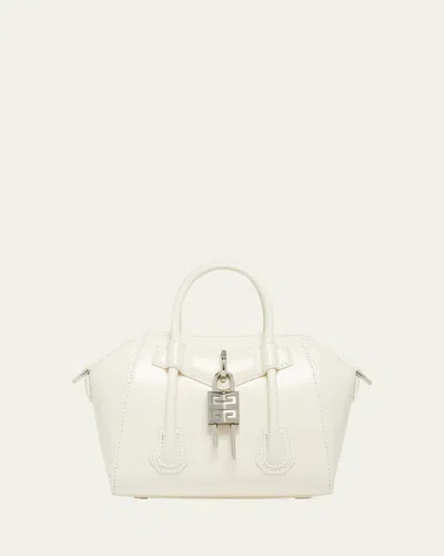 Givenchy Antigona Lock Toy Top-handle Bag In Leather In Ivory
