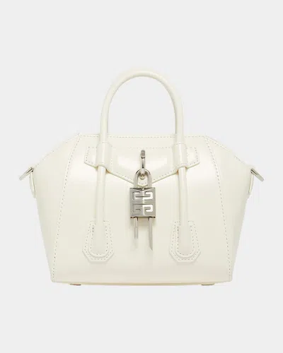Givenchy Antigona Lock Toy Top-handle Bag In Leather In Ivory