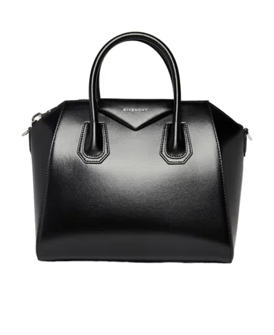 Givenchy Antigona Logo Handbag In Black