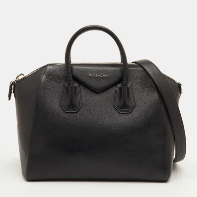 Pre-owned Givenchy Antigona Medium Black Leather Satchel