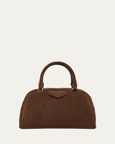 Givenchy Antigona Medium East-west Top-handle Bag In Suede In Brown