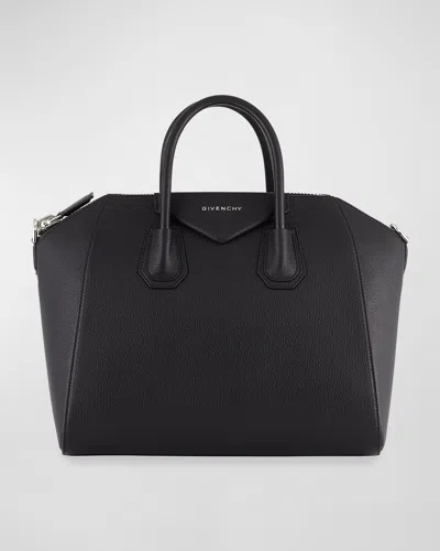 Givenchy Antigona Medium Top Handle Bag In Grained Leather In Black