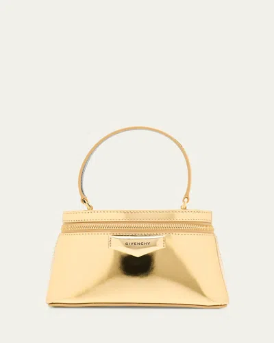 Givenchy Antigona Metallic Leather Vanity Bag In Gold