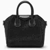Givenchy Antigona Micro Black Bag With Rhinestones In Black