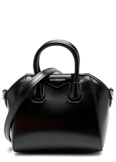 Givenchy Micro Antigona Shoulder Bag In Calf Leather In Black
