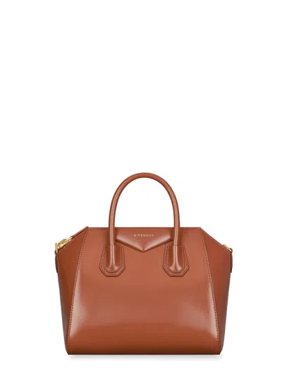 Givenchy Antigona Mini Leather Crossbody Bag In Brown