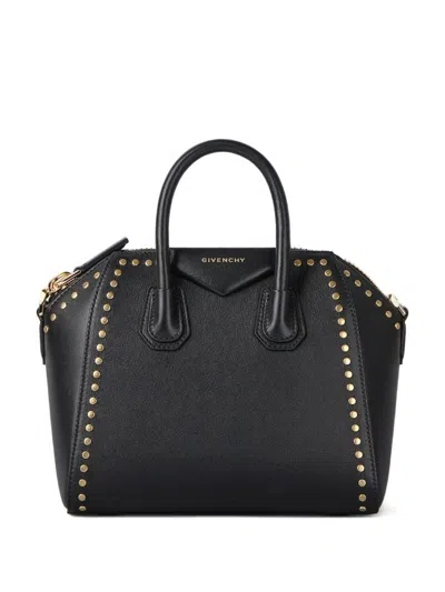 Givenchy Antigona Mini Studded Top-handle Bag In Box Leather In Black
