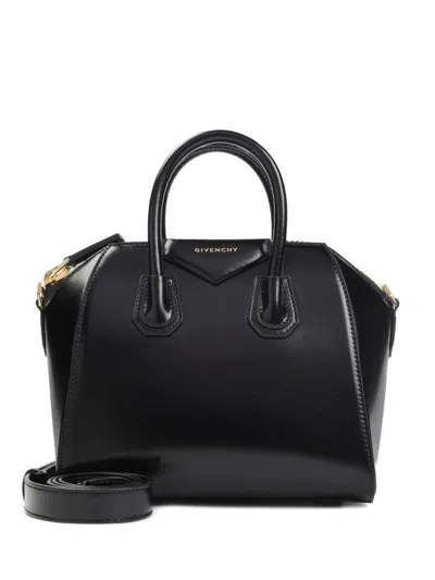 Givenchy Antigona Mini Top Handle Bag In Grained Leather In Black