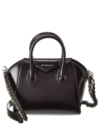 Givenchy Antigona Mini Leather Shoulder Bag In Black