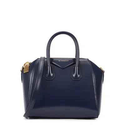 Givenchy Antigona Mini Leather Top Handle Bag In Blue