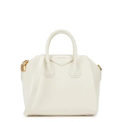 Givenchy Antigona Mini Leather Top Handle Bag, Top Handle Bag, White In Orange