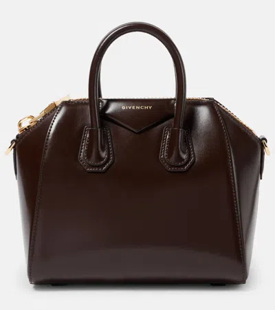Givenchy Antigona Mini Leather Tote Bag In Brown