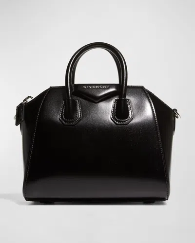 Givenchy Antigona Mini Top Handle Bag In Box Leather In Black