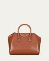 Givenchy Antigona Mini Top-handle Bag In Patent Leather In Brown