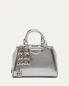 Givenchy Antigona Nano Cube Crossbody Bag In Metallic Leather In Light Silvery