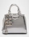 Givenchy Antigona Nano Cube Crossbody Bag In Metallic Leather In Light Silvery