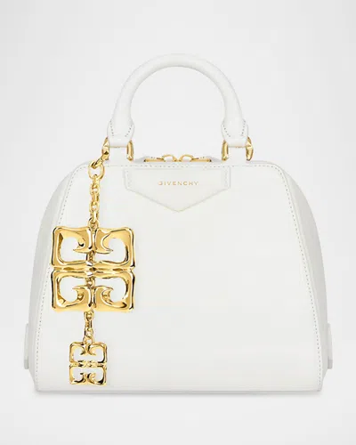 Givenchy Antigona Nano Cube Top-handle Bag In Tumbled Leather With 4g Liquid Charm In Ivory