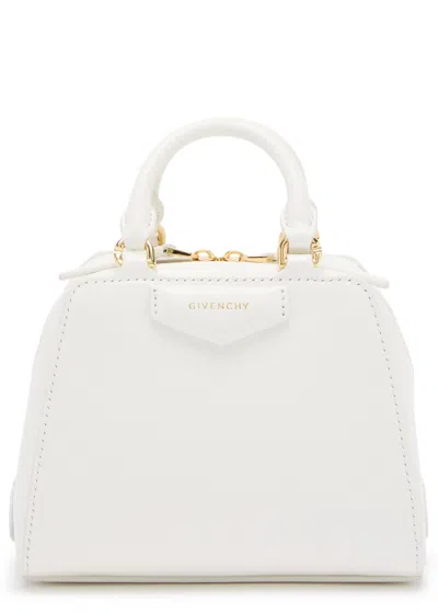 Givenchy Antigona Nano Leather Top Handle Bag In White