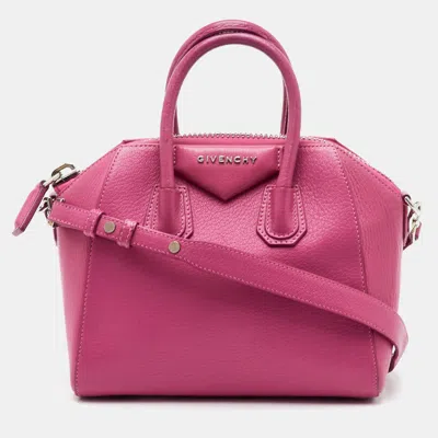 Pre-owned Givenchy Antigona Pink Leather Satchel