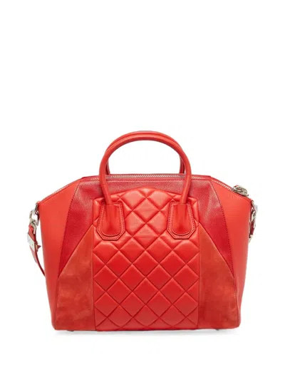 Pre-owned Givenchy Antigona Quilted Tote Bag In Red