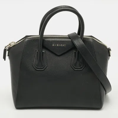 Pre-owned Givenchy Antigona Small Black Leather Satchel