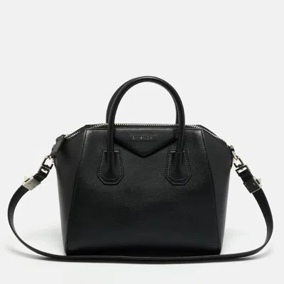 Pre-owned Givenchy Antigona Small Black Leather Satchel