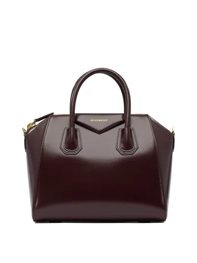 Givenchy "antigona" Small Handbag In Bordeaux