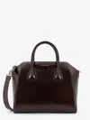 Givenchy Antigona Small Structured Handbag In Bordeaux Calfskin In Burgundy