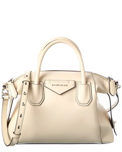 Givenchy Antigona Small Leather Satchel In Neutral