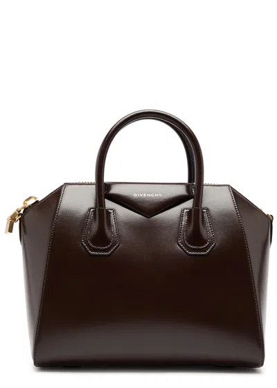 Givenchy Antigona Small Leather Top Handle Bag In Brown